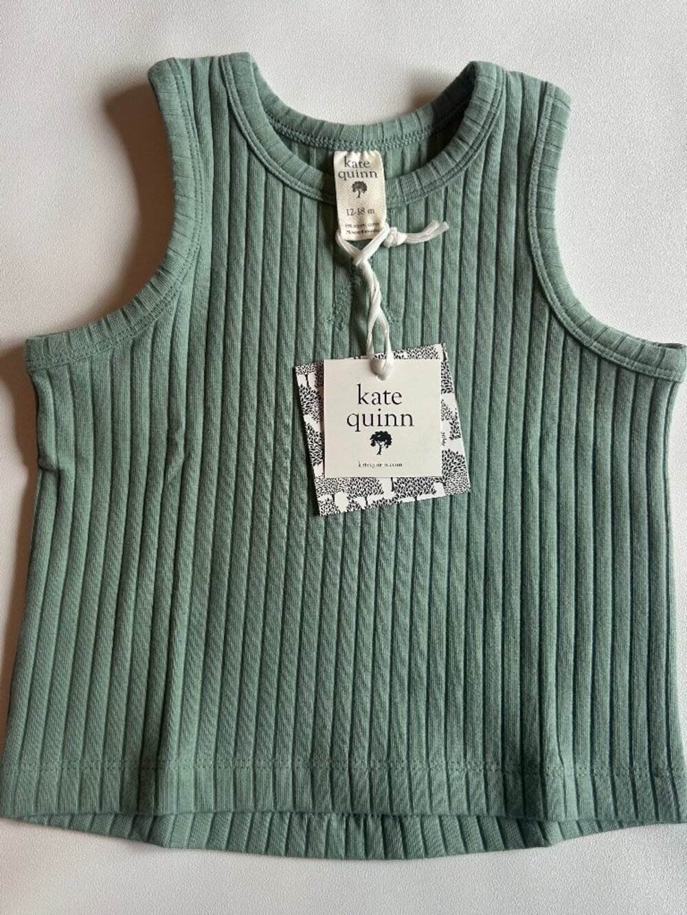 NWT Kate Quinn Organic Cotton Tank 12–18M Jadeite Green